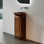 MonBlari Floating Series Modern Resin Floor-Standing Bathroom Pedestal Washbasin