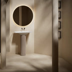 MonBlari FaII in Series Marble Bathroom Pedestal Sink