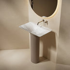 MonBlari FaII in Series Marble Bathroom Pedestal Sink