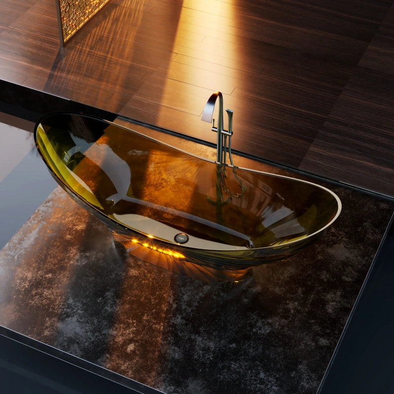 MonBlari GINKGO-88 Wavy Curved Freestanding Bath