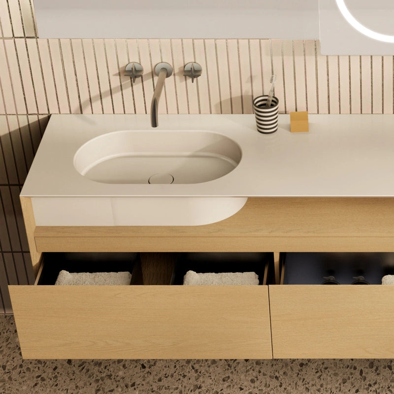 MonBlari Garden Series Wall-Hung Double Vanity Unit with Twin Undermount Basins