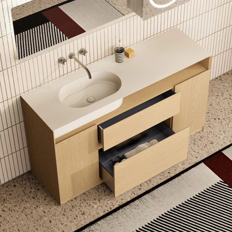MonBlari Garden Series Freestanding Bathroom Washbasin Unit with Storage Drawers