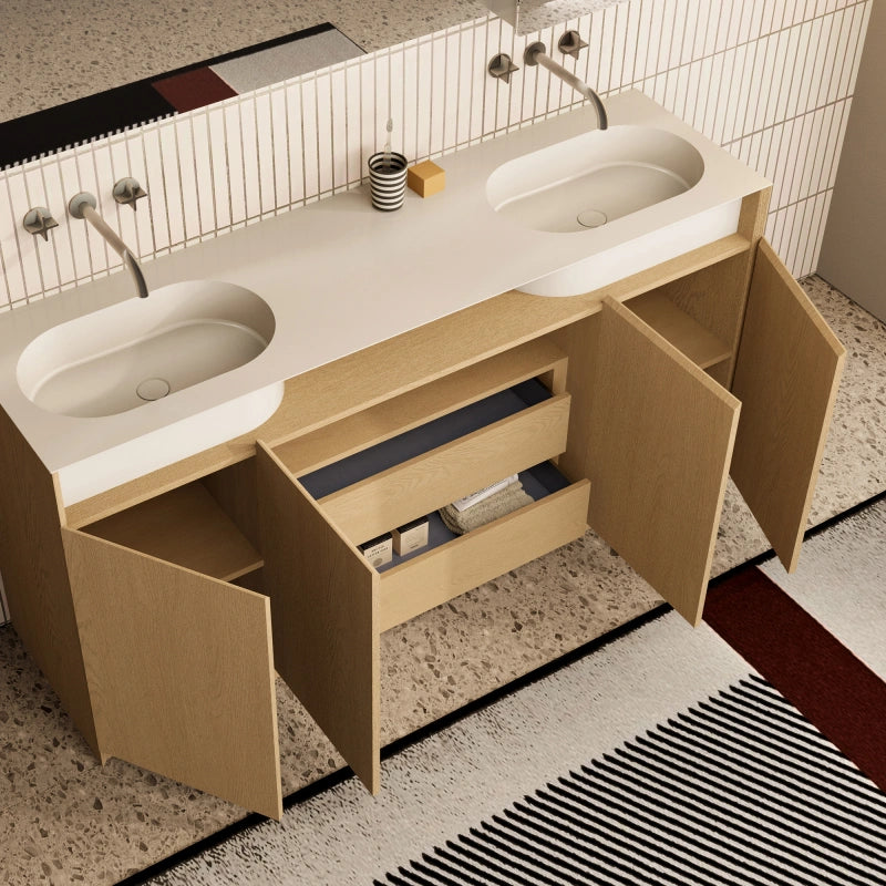 MonBlari Gardern Series Floor-Standing Storage Vanity Unit for Modern Bathroom