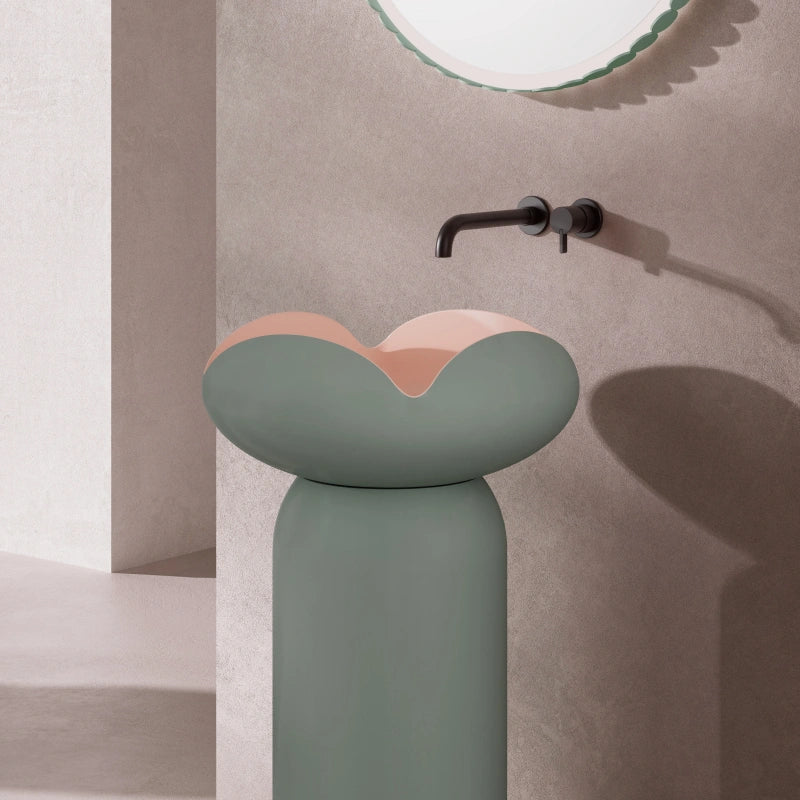 MonBlari FLOWER Series Green Pedestal Basin