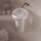 MonBlari FLOWER Series White Pedestal Sink