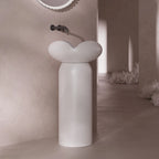 MonBlari FLOWER Series White Pedestal Sink