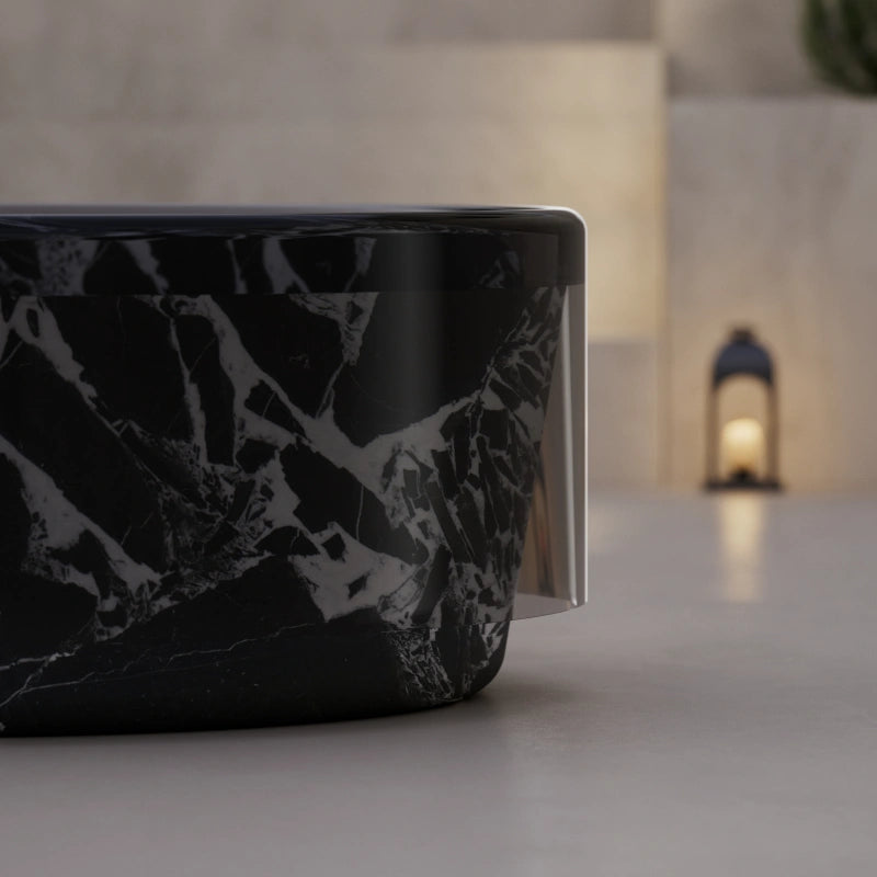 MonBlari HALO Series Sculptural Marble Freestanding Bath