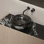 MonBlari HALO Series Marble Single Undermount Basin Wall-Hung Vanity Set