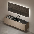 MonBlari HALO Series Black Marble Bathroom Vanity Unit with Undermount Basin