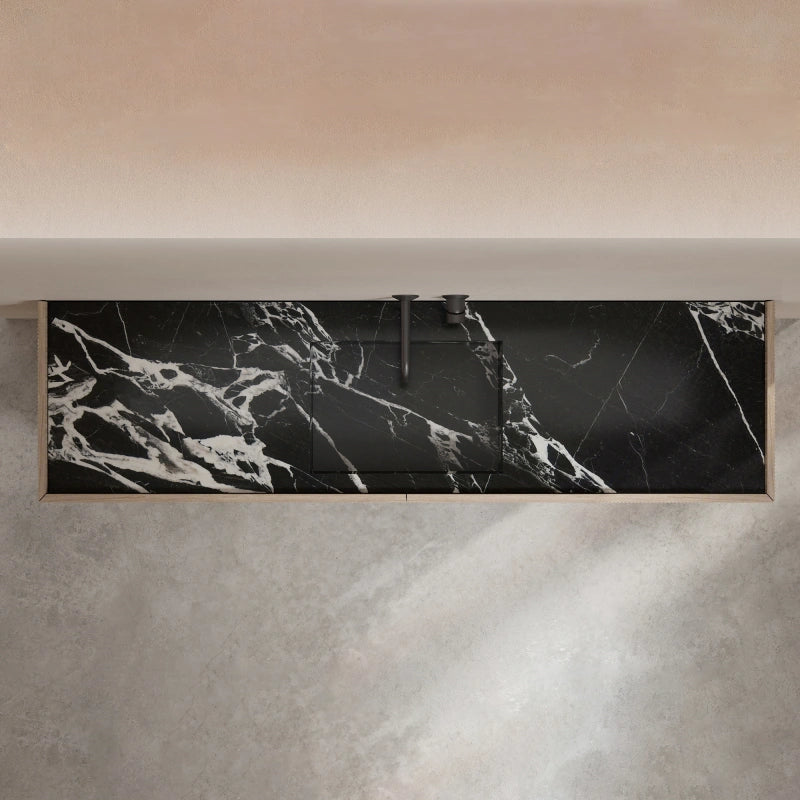 MonBlari HALO Series Black Marble Bathroom Vanity Unit with Undermount Basin