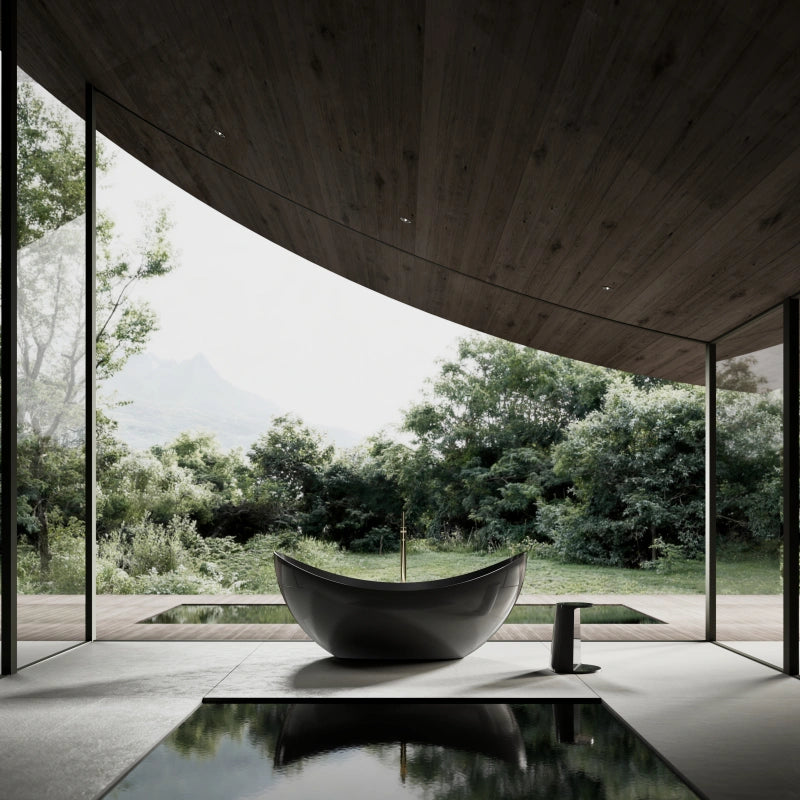 MonBlari MC-99908 Crescent Carbon Fiber Bath