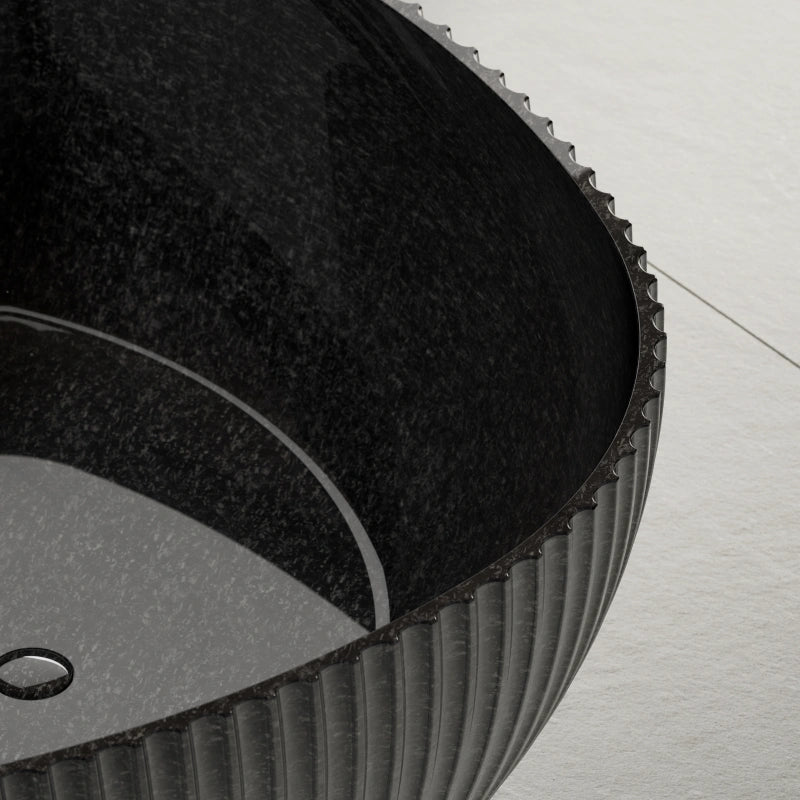99910 Fluted Design Triangle Carbon Fiber Bath | MonBlari