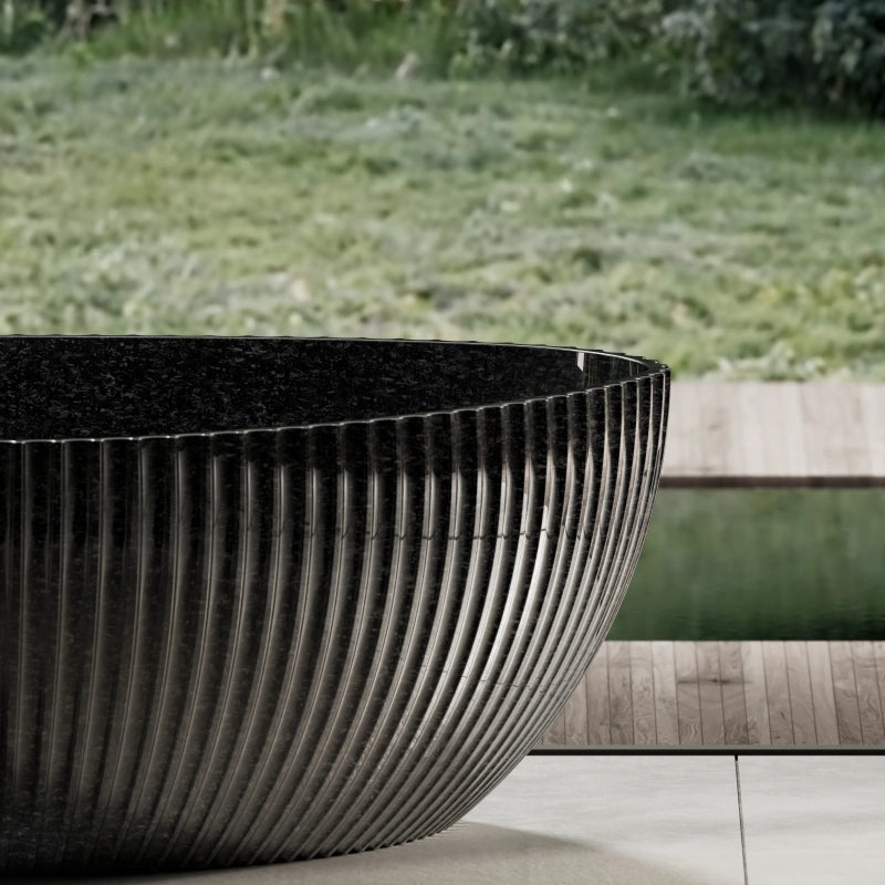 99910 Fluted Design Triangle Carbon Fiber Bath | MonBlari