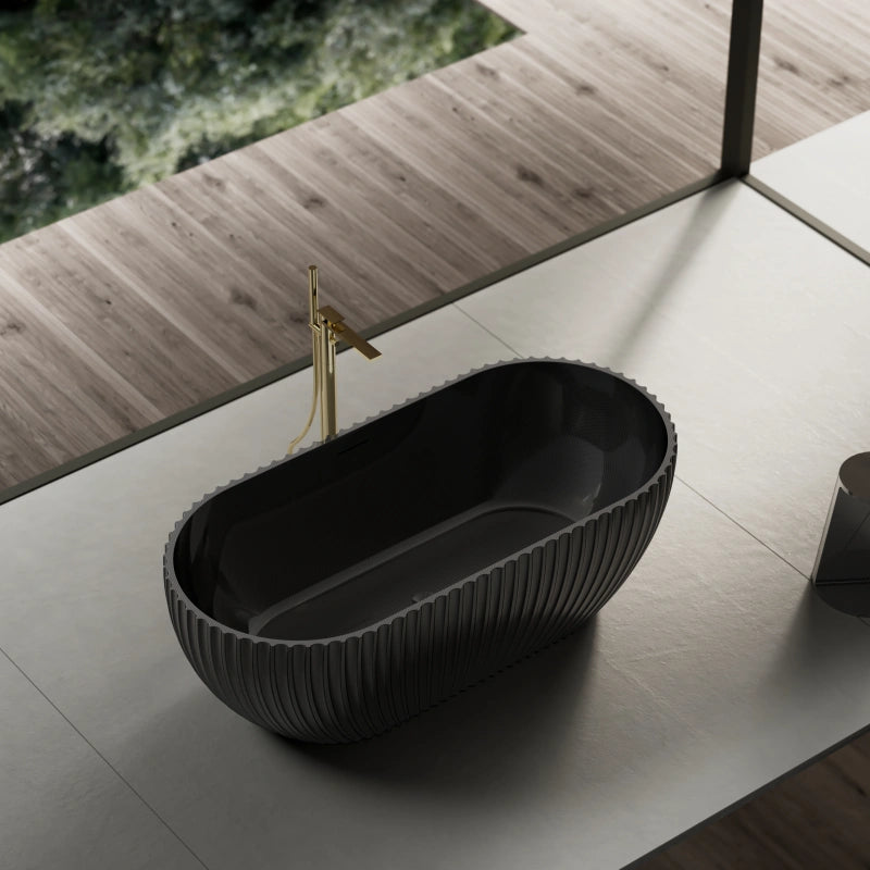 99911 Oval Fluted Carbon Fiber Bath | MonBlari