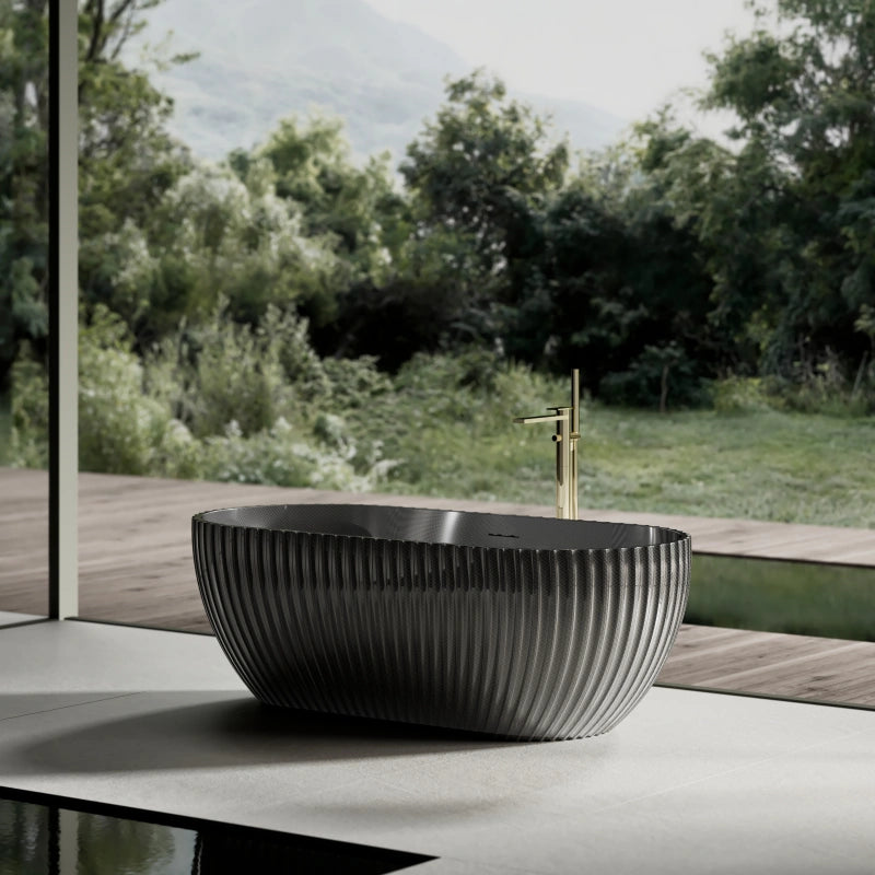 99911 Oval Fluted Carbon Fiber Bath | MonBlari