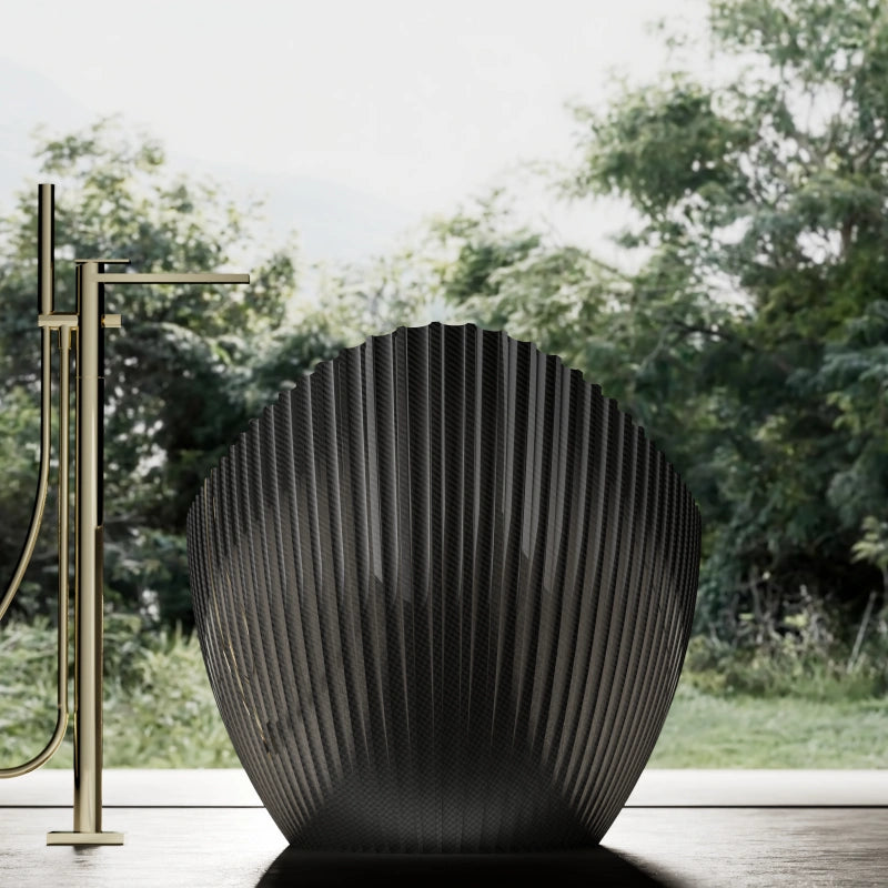 99918 Fluted Design Boat-Shaped Carbon Fiber Bath | MonBlari