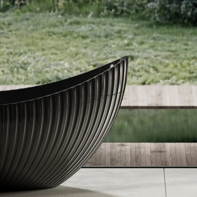 99918 Fluted Design Boat-Shaped Carbon Fiber Bath | MonBlari