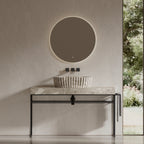 MonBlari Oval Fluted Marble Basin for Modern Bathrooms 600mm