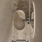 MonBlari Oval Fluted Marble Basin for Modern Bathrooms 600mm