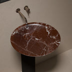 MonBlari MOON Series Rosa Levanto Marble Pedestal Basin