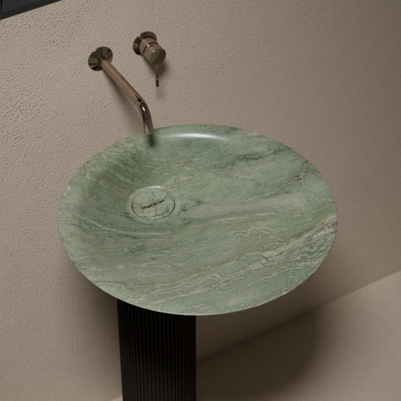 MonBlari MOON Series Premium Marble Pedestal Basin