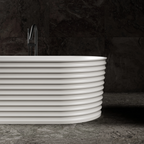 MR-88801 Elliptical Solid Surface freestanding Bath | MonBlari-FrontCloseUp