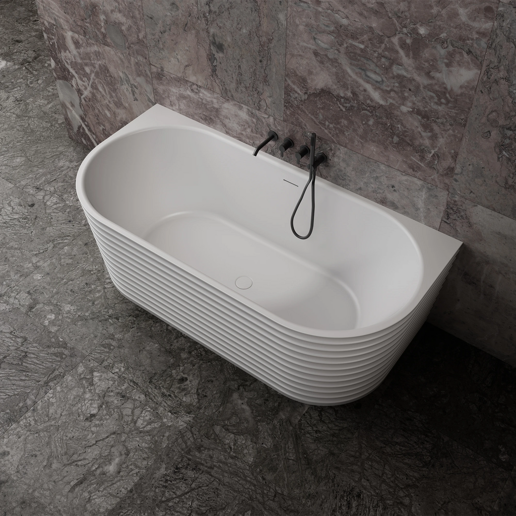MR-88806 Elliptical Solid Surface Wall-Mounted Bath | MonBlari-SideTopView