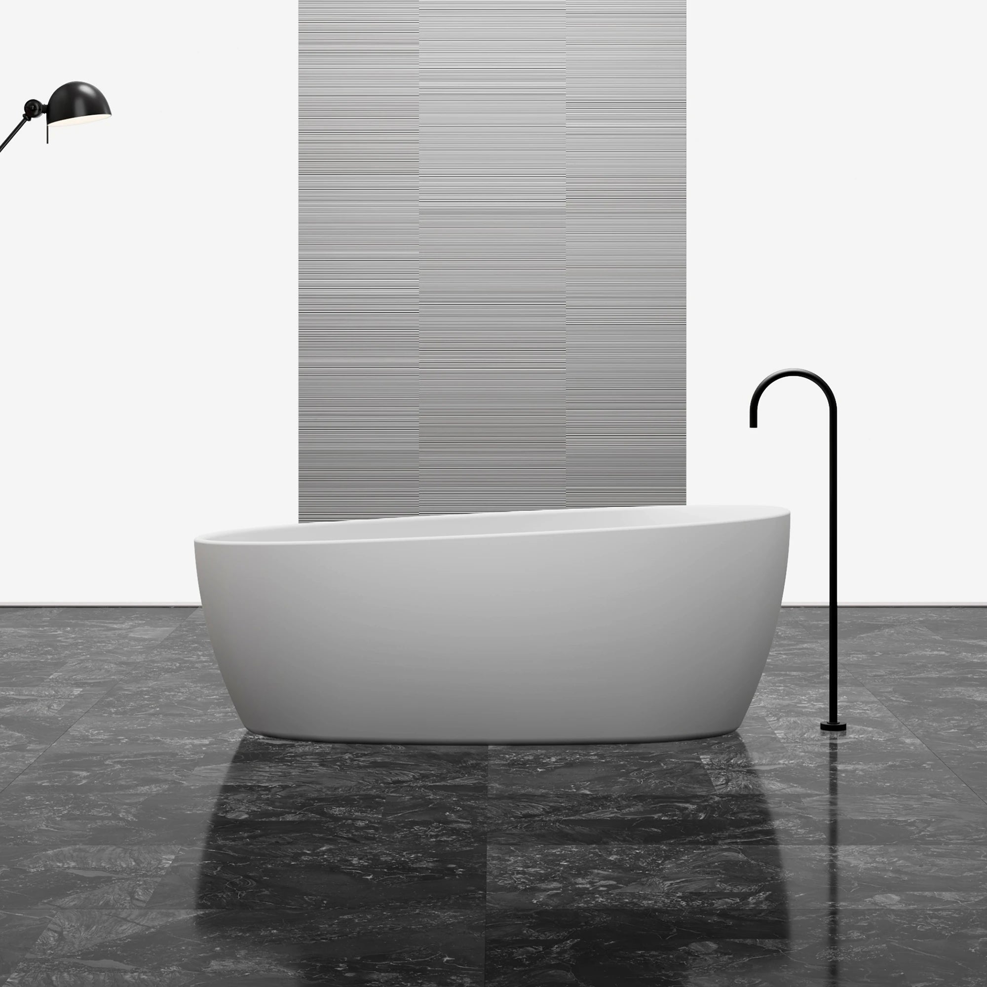MR-88812Asymmetrical Oval Solid Surface Bath | MonBlari-FrontView