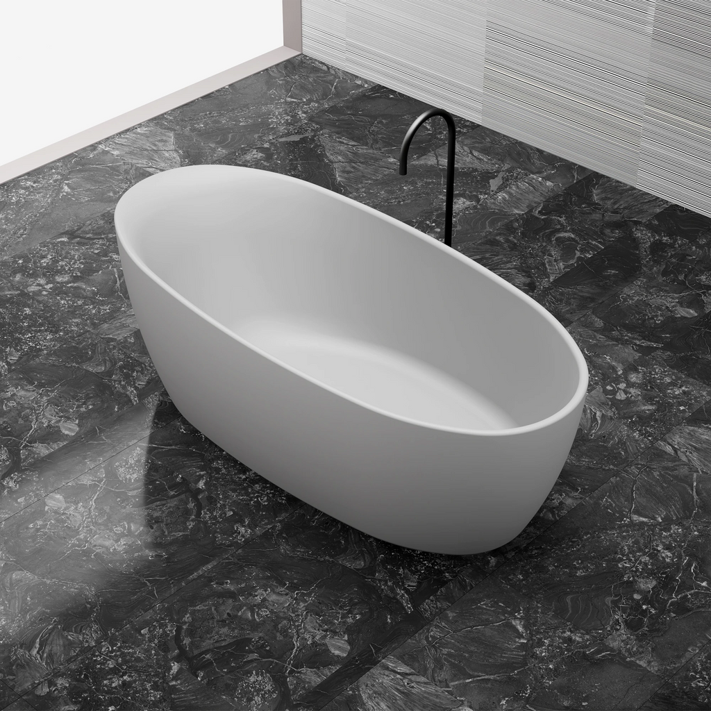 MR-88812Asymmetrical Oval Solid Surface Bath | MonBlari-RightTopView