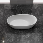 MR-88812Asymmetrical Oval Solid Surface Bath | MonBlari-FrontTopview