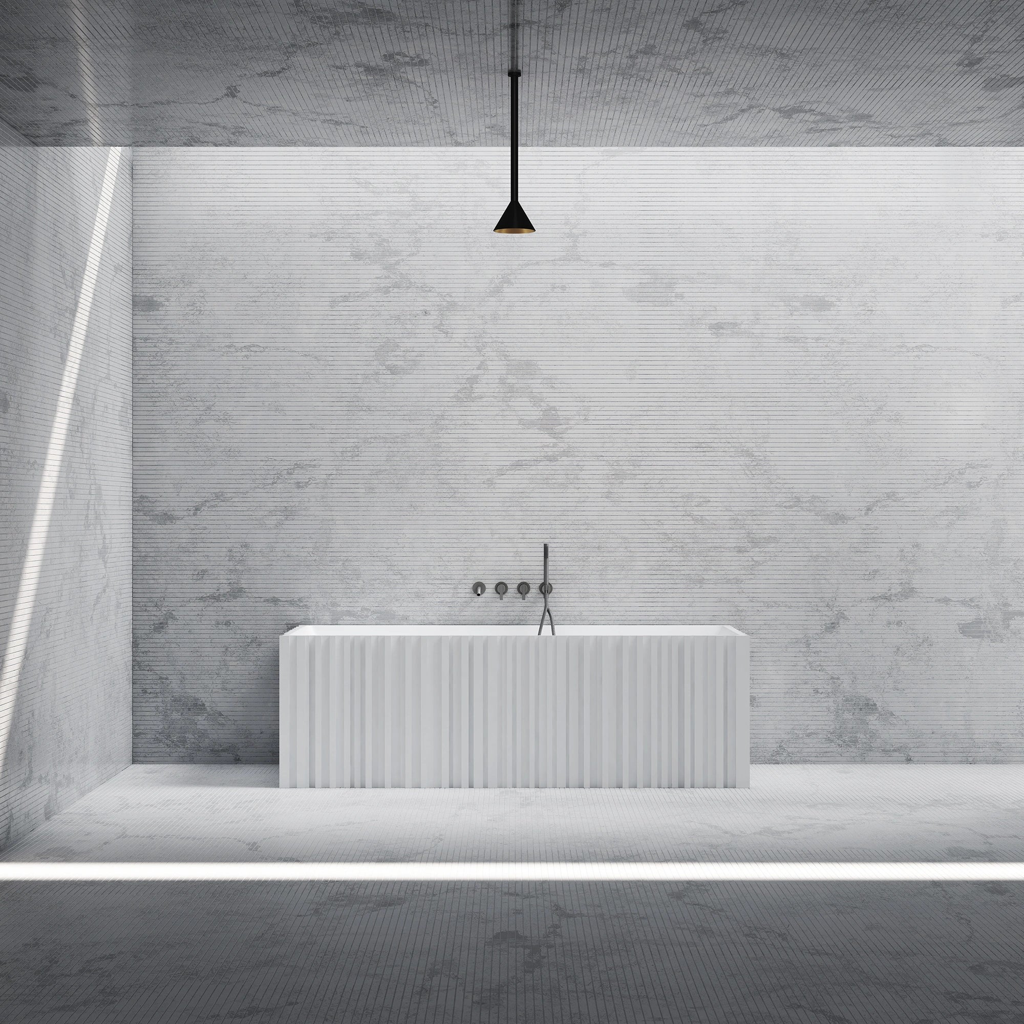 MR88855 Fluted Rectangular Wall-Mounted Bath | MonBlari