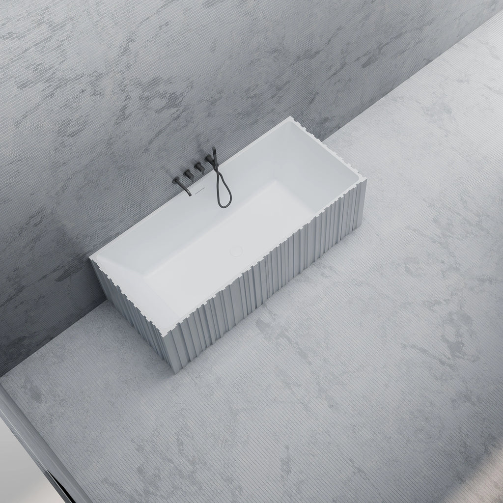 MR88855 Fluted Rectangular Wall-Mounted Bath | MonBlari
