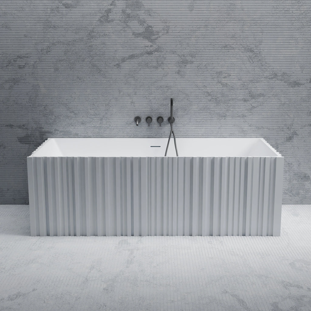 MR88855 Fluted Rectangular Wall-Mounted Bath | MonBlari