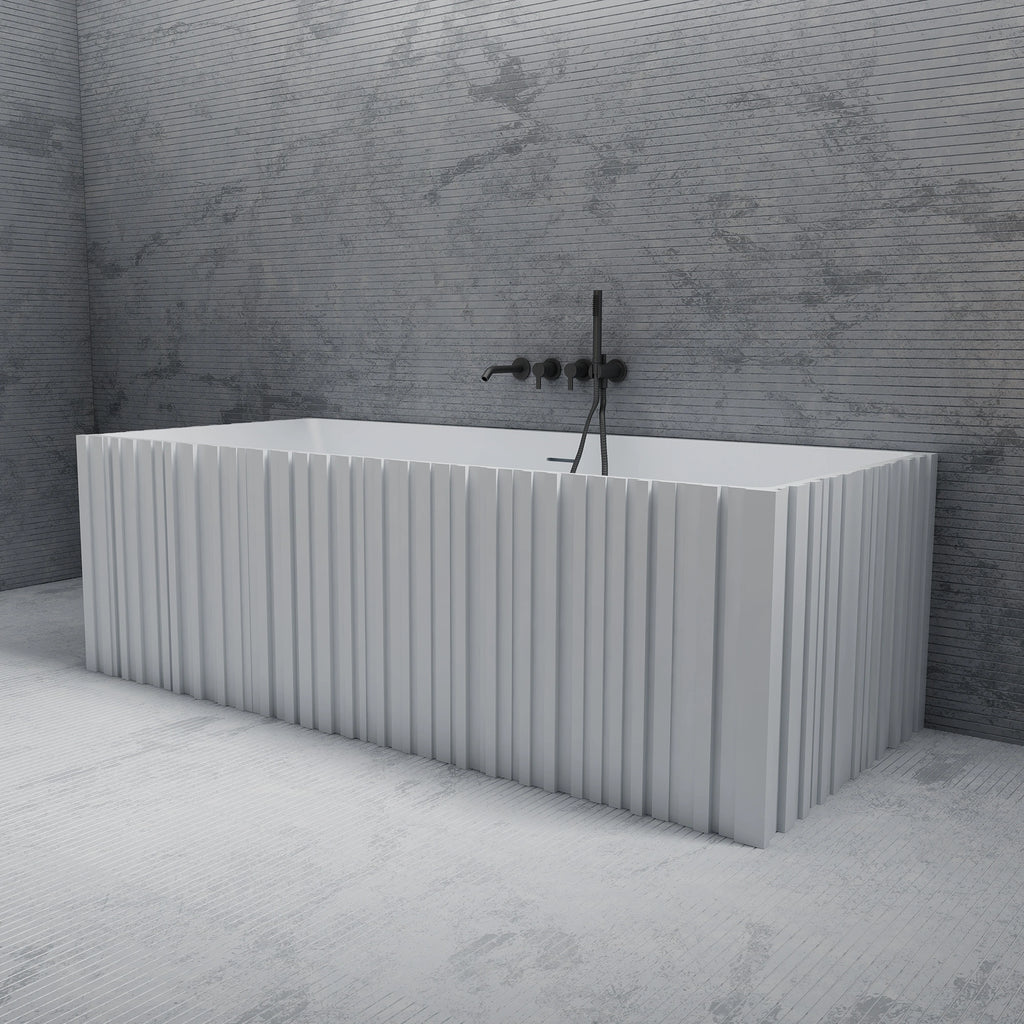 MR88855 Fluted Rectangular Wall-Mounted Bath | MonBlari