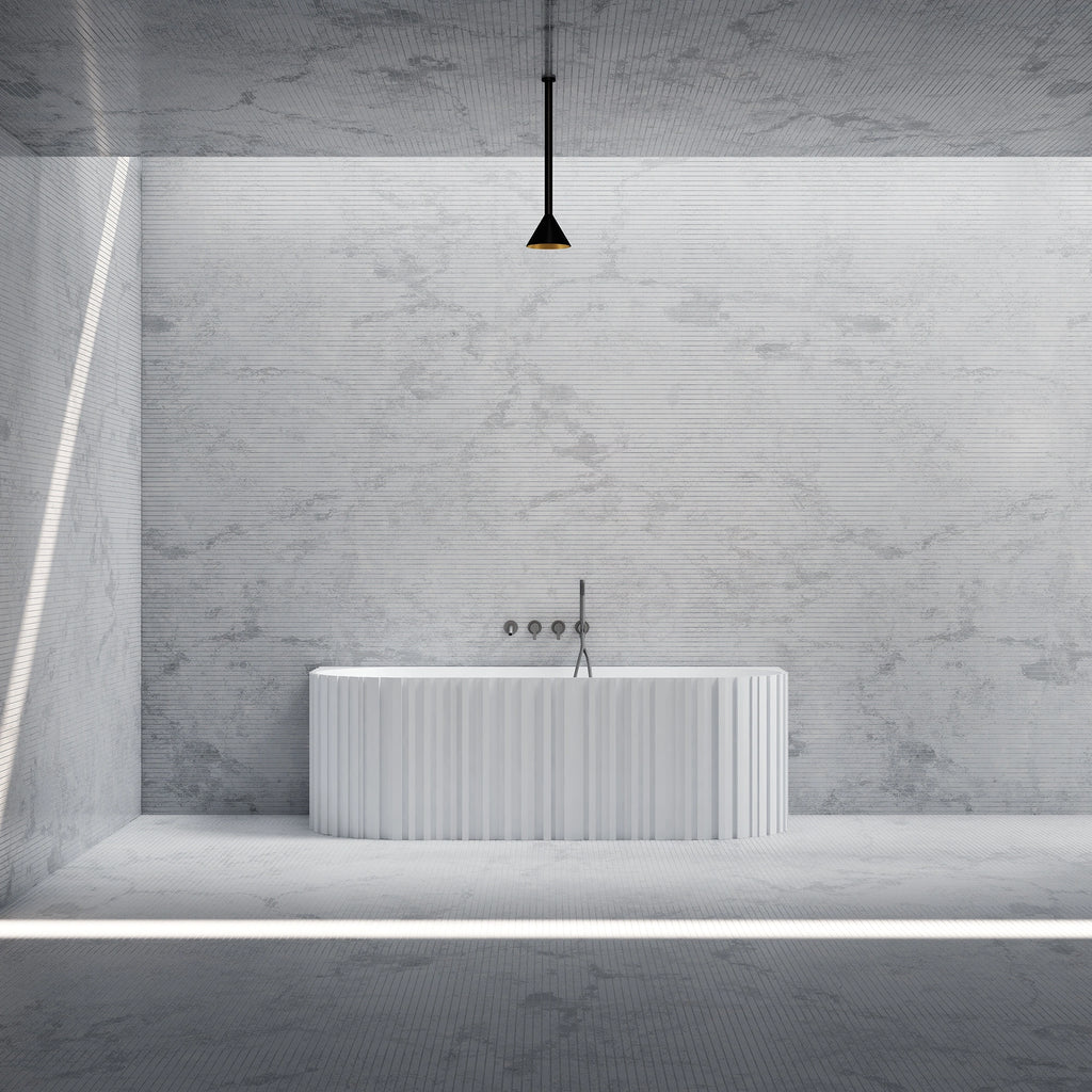 MR88856 Fluted Rectangular Wall-Mounted Bath | MonBlari