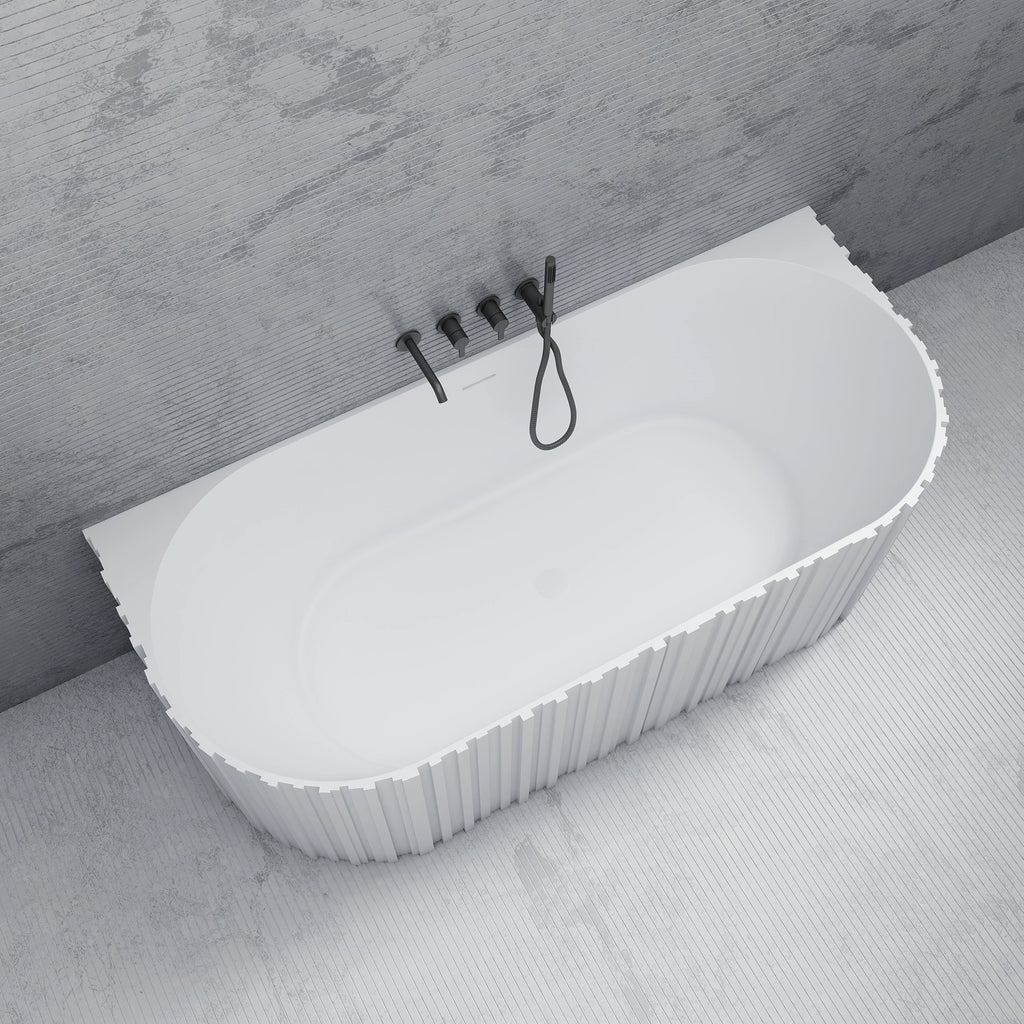 MR88856 Fluted Rectangular Wall-Mounted Bath | MonBlari