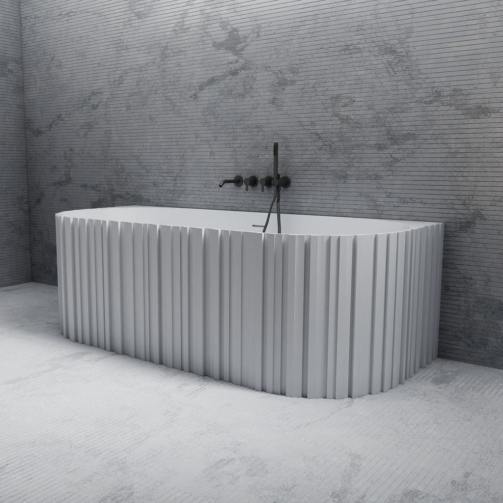 MR88856 Fluted Rectangular Wall-Mounted Bath | MonBlari