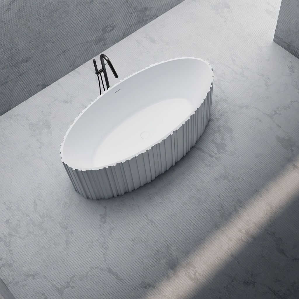MR88857 Fluted Long Oval Freestanding Bath | MonBlari