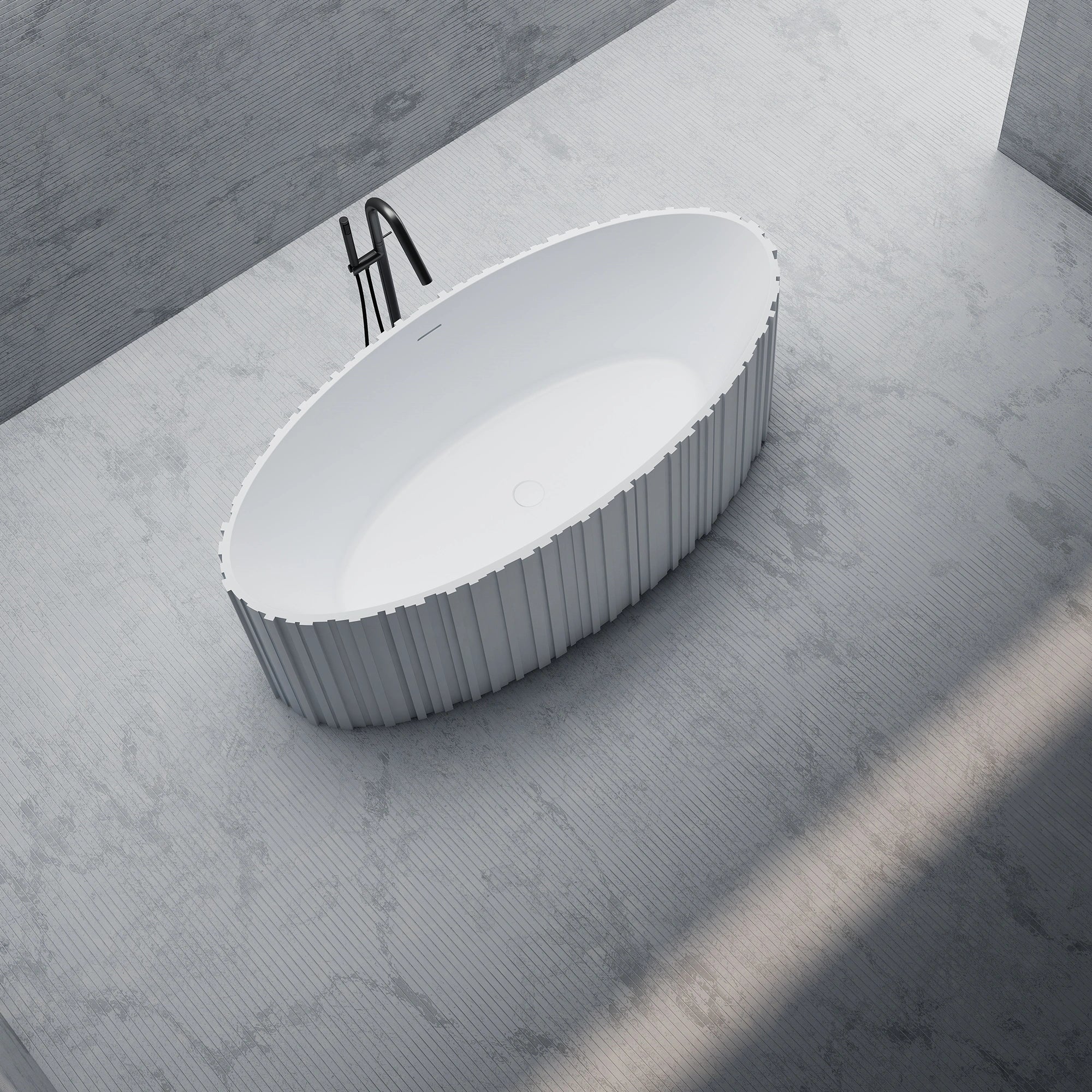 MR88857 Fluted Long Oval Freestanding Bath | MonBlari