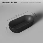 MonBlari Venus® MR-88871 Fluted Design Black Solid Surface Freestanding Bathtub 1700mm