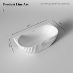 MonBlari MR-88876 White Solid Surface Back-to-Wall Bathtub 1700mm