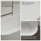 MonBlari MR-88876 White Solid Surface Back-to-Wall Bathtub 1700mm