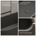 MonBlari MR-88876 Black Solid Surface Back-to-Wall Bathtub 1700mm