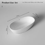 MonBlari Venus® MR-88877 White Solid Surface Freestanding Bathtub 1700mm