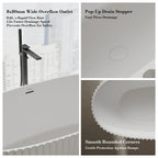MonBlar Venus® MR-88877 White Solid Surface Freestanding Bathtub 1700mm