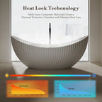 MonBlari Venus MR-88878 White Solid Surface Double Slipper Bathtub 1800mm