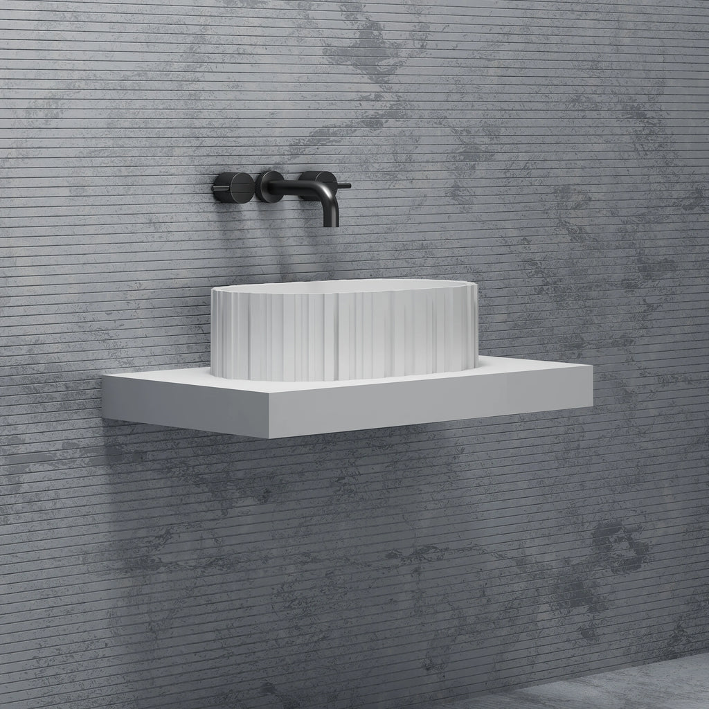 A8851 Architectural Fluted Oval Vessel Basin | MonBlari