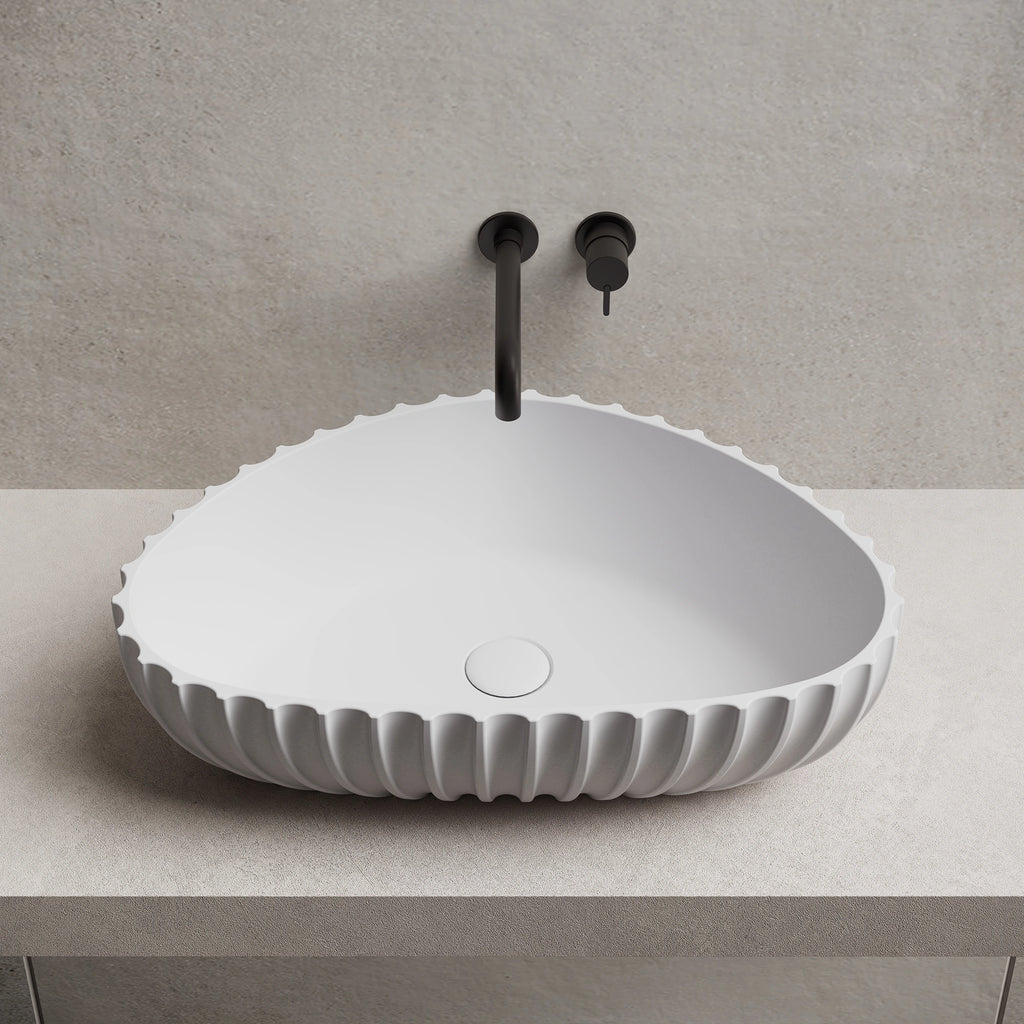 MR-A8870 Organic Tri-Form Fluted Vessel Basin | MonBlari
