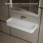 MonBlari MR-G8806-1 White Wall-Mount Solid Surface Basin