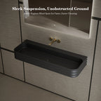 MonBlari MR-G8806-1 Black Wall-Mount Solid Surface Basin